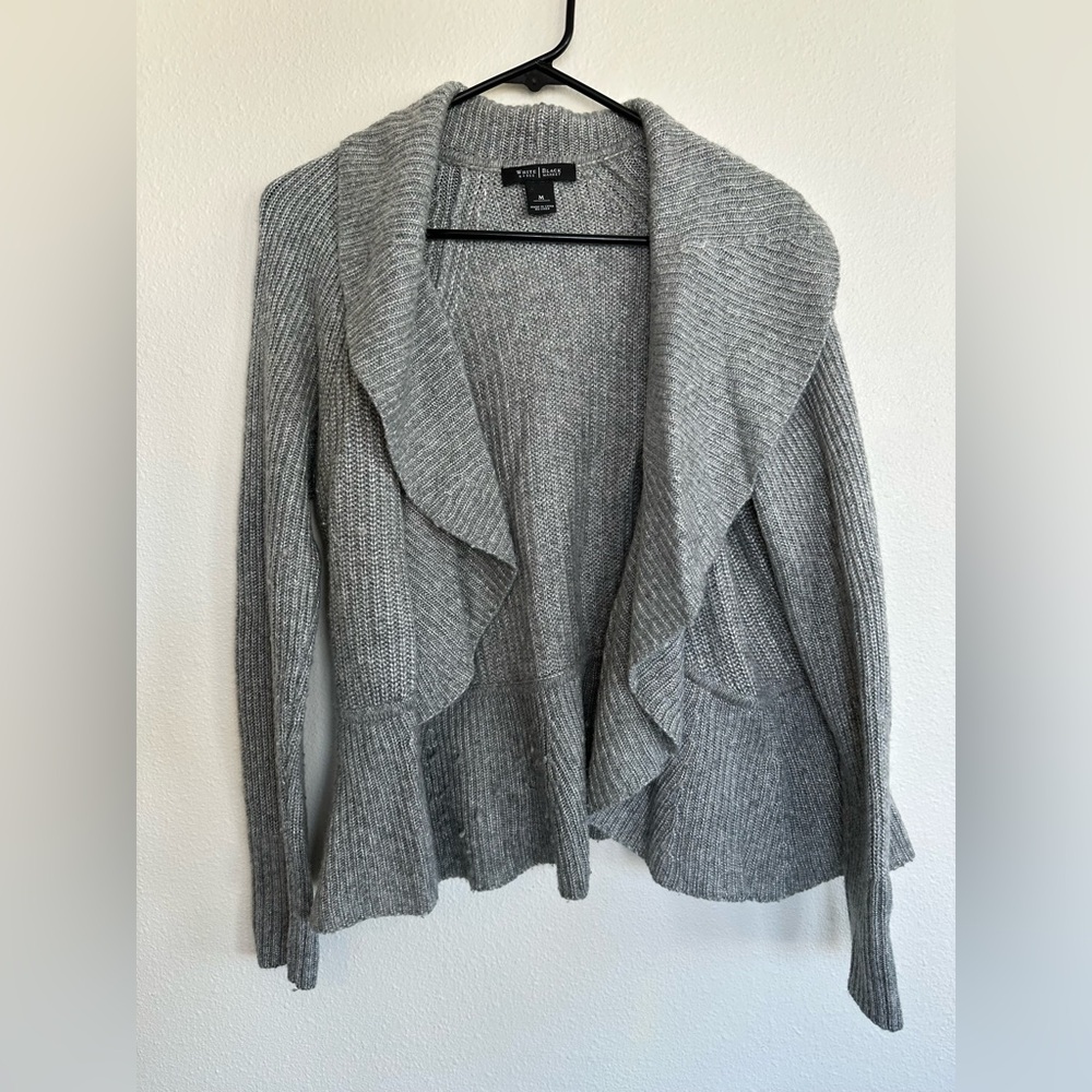 White House Black Market Gray Cardigan Sweater